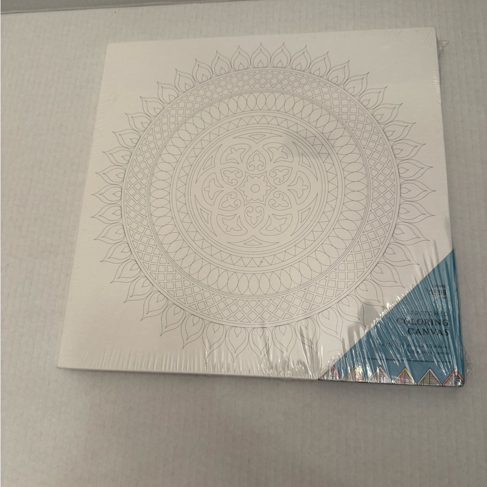 Blank White Mandala Coloring Canvas for Wall Art
